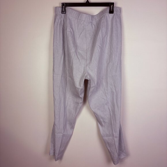 J Jill Gray Linen Stretch Pants Ankle Crop Button Detail Women Size 1X Coastal - Picture 6 of 12